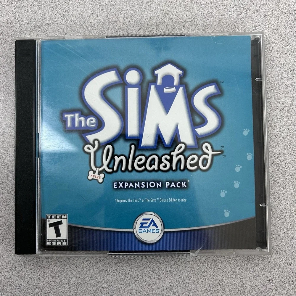 The Sims Unleashed Pets Expansion Pack PC CD-ROM 2 Disc Windows 95‎ 98 XP Maxis